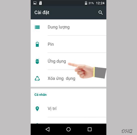 Chọn ứng dụng